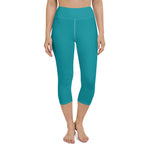 *Solid Teal* Yoga Capri-Length Leggings Ladies Sizes XS-XL