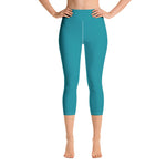 *Solid Teal* Yoga Capri-Length Leggings Ladies Sizes XS-XL