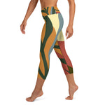 Multi-Colored *Botanic* Design Ladies Capri-Length Yoga Leggings