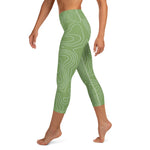 *Green Swirl* Design Capri-Length Yoga Leggings Ladies Sizes XS-XL