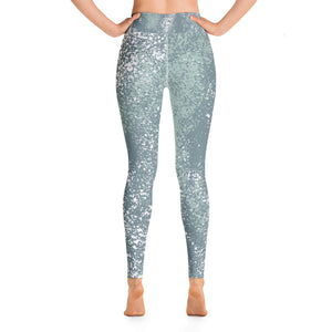 *Green Splash* Design, Ankle-Length Ladies Yoga Leggings Sizes XS-XL