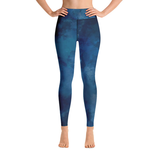 *Navy Marble* Design Ankle-Length Yoga Leggings Ladies Sizes XS-XL
