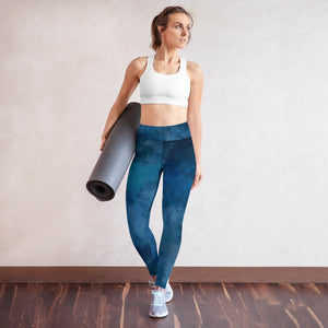 *Navy Marble* Design Ankle-Length Yoga Leggings Ladies Sizes XS-XL