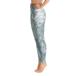 *Green Splash* Design, Ankle-Length Ladies Yoga Leggings Sizes XS-XL