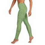 *Green Swirl* Design Ankle-Length Yoga Leggings Ladies Sizes XS-XL