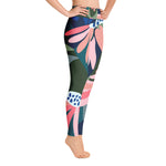 *Floral Abstract* Ankle-Length Yoga Leggings Ladies Sizes XS-XL