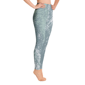 *Green Splash* Design, Ankle-Length Ladies Yoga Leggings Sizes XS-XL
