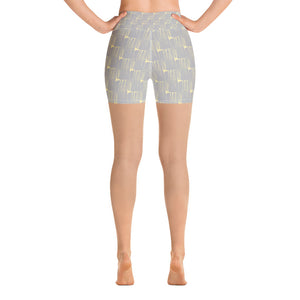 *Gray Brushstroke* Design Yoga Shorts Ladies Sizes XS-XL