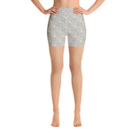 *Gray Brushstroke* Design Yoga Shorts Ladies Sizes XS-XL