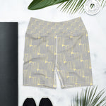 *Gray Brushstroke* Design Yoga Shorts Ladies Sizes XS-XL