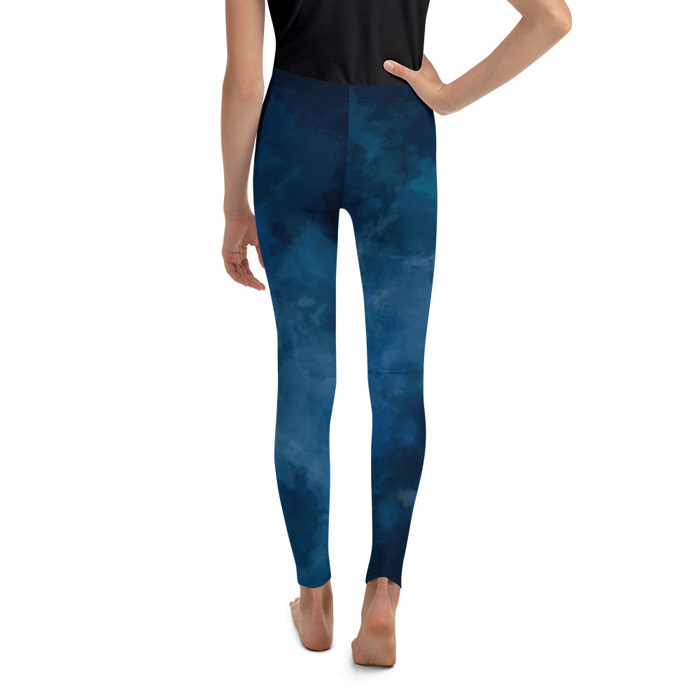 Youth Leggings *Navy Marble* Design