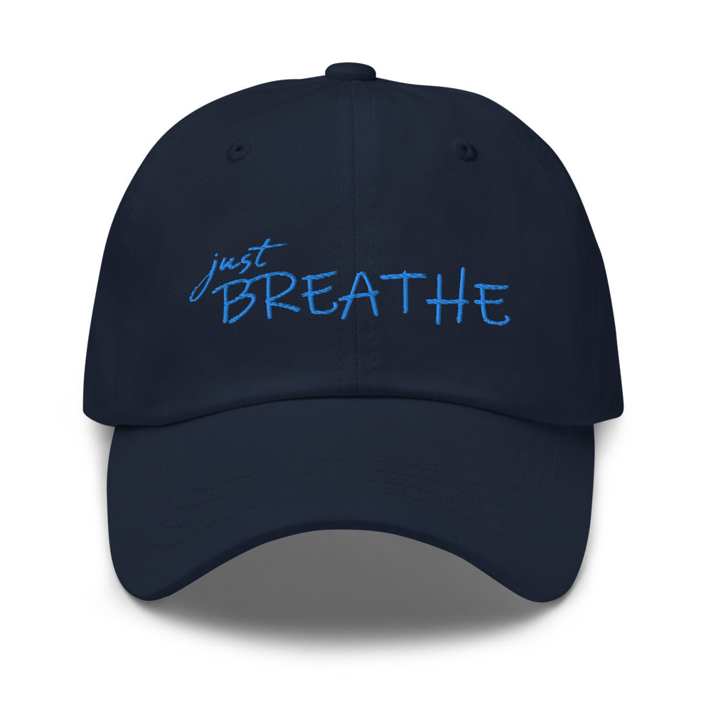 Hat, *Just Breathe* Embroidered Design Adult Size Dad Hat