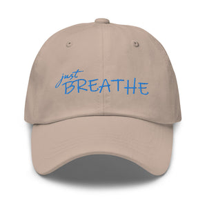 Hat, *Just Breathe* Embroidered Design Adult Size Dad Hat
