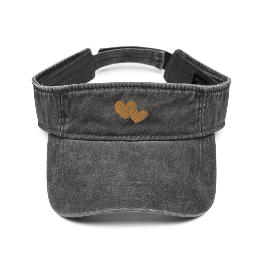 Hat, *Heart of Gold* Embroidered Design Adult Size Denim Visor
