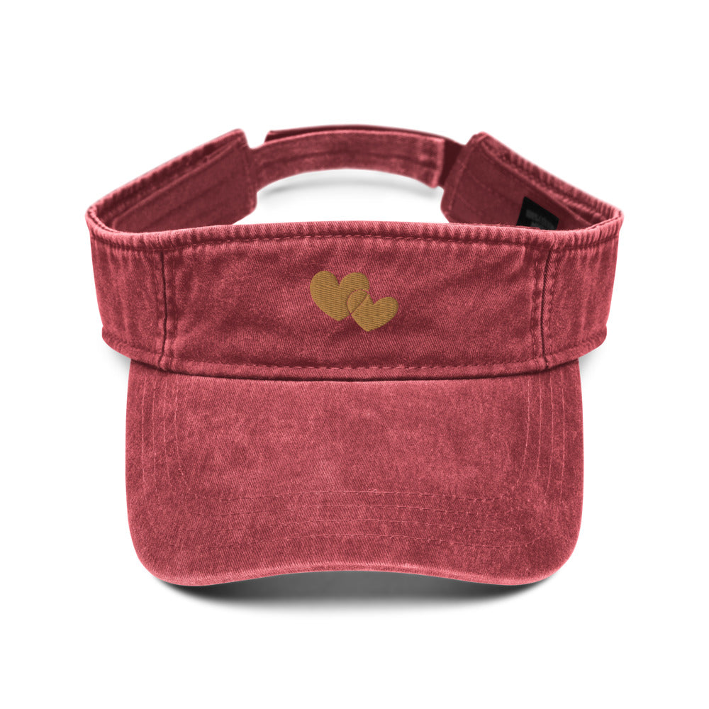 Hat, *Heart of Gold* Embroidered Design Adult Size Denim Visor