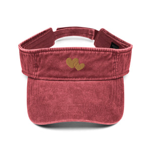 Hat, *Heart of Gold* Embroidered Design Adult Size Denim Visor
