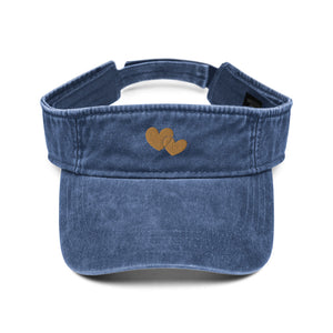 Hat, *Heart of Gold* Embroidered Design Adult Size Denim Visor