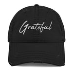 Hat, *Grateful* Embroidered Design Adult Size Distressed Dad Hat