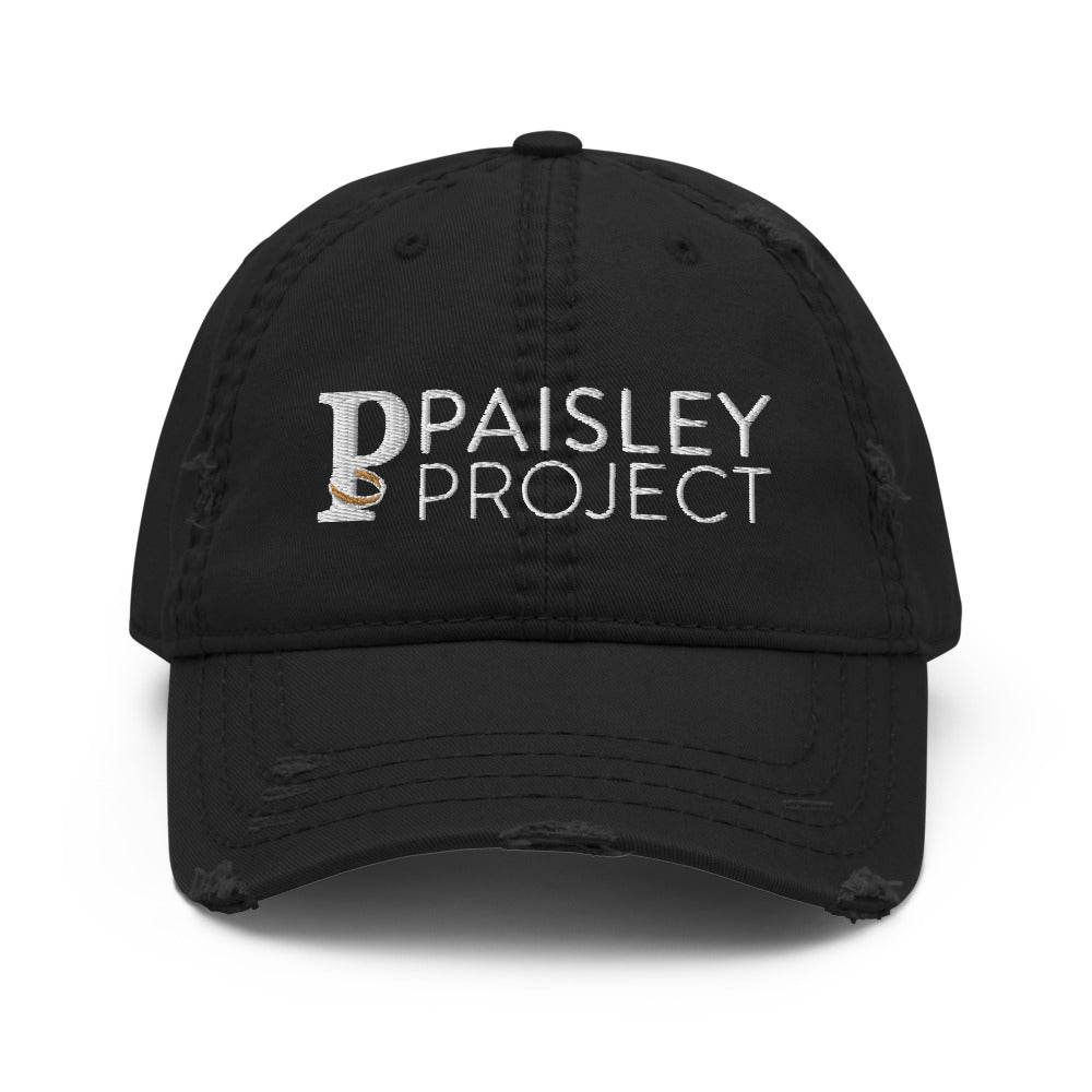 Hat, *Paisley Project Branded Collection* Embroidered Design Adult Size Distressed Dad Hat