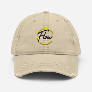 Hat, *FLOW* Embroidered Logo Adult Size Distressed Dad Hat