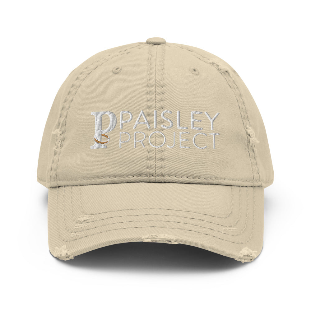 Hat, Adult Size Distressed Dad Hat *Paisley Project Branded Collection* Embroidered
