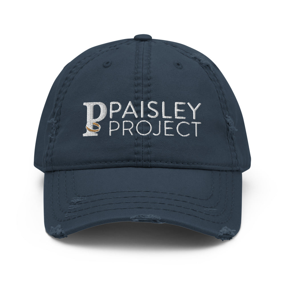 Hat, Adult Size Distressed Dad Hat *Paisley Project Branded Collection* Embroidered