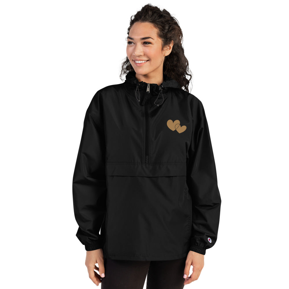 *Heart of Gold* Embroidered Champion Packable Jacket