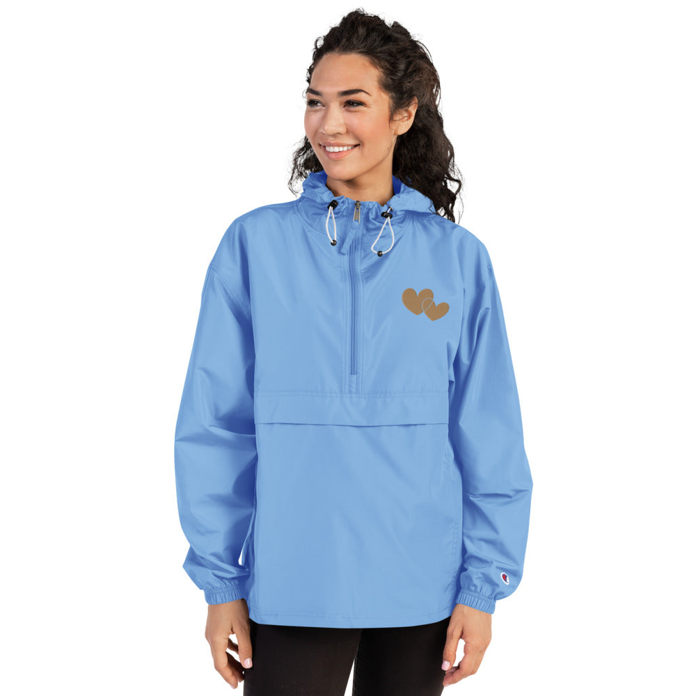 *Heart of Gold* Embroidered Champion Packable Jacket