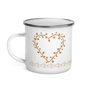 *Heart of Gold* Design Enamel Mug