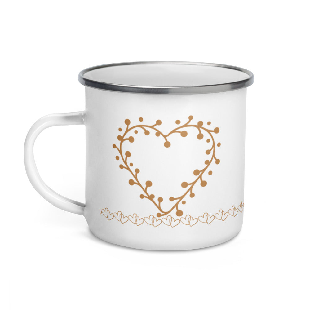*Heart of Gold* Design Enamel Mug
