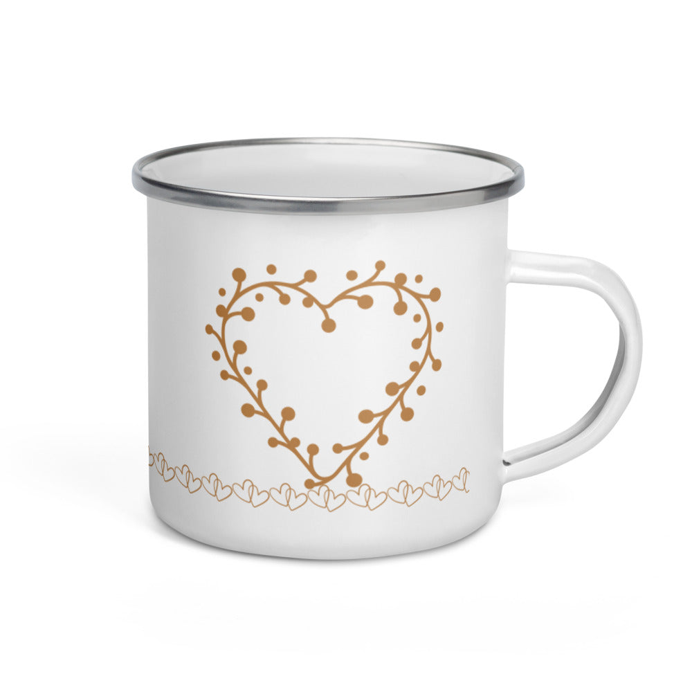 *Heart of Gold* Design Enamel Mug