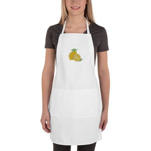 Apron *Living Life With Zest* Lemons Custom Embroidered Design