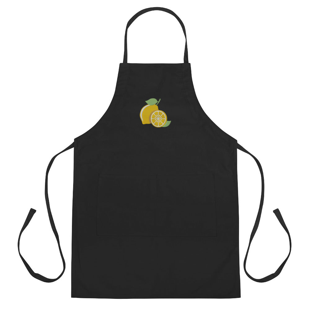 Apron *Living Life With Zest* Lemons Custom Embroidered Design