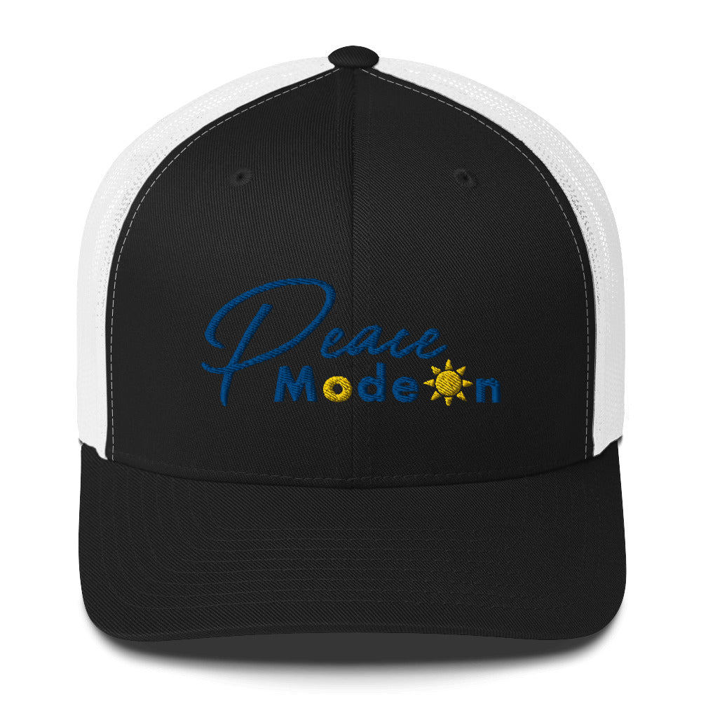Hat,  *Peace Mode On* Embroidered Unisex Trucker Cap