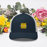 Hat,  *FlowMotion* Embroidered Design Adult Size Trucker Cap