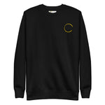*Flow* Embroidered Design Fleece Pullover Sweatshirt, Unisex Sizes S-3XL