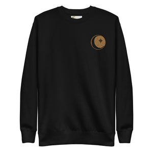 *Moon Glow* Embroidered Fleece Pullover Sweatshirt, Unisex Sizes S-3XL