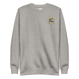*Flow* Embroidered Design Fleece Pullover Sweatshirt, Unisex Sizes S-3XL