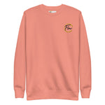 *Flow* Embroidered Design Fleece Pullover Sweatshirt, Unisex Sizes S-3XL