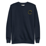 *Flow* Embroidered Design Fleece Pullover Sweatshirt, Unisex Sizes S-3XL