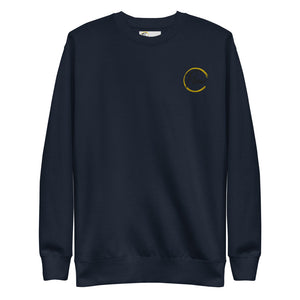 *Flow* Embroidered Design Fleece Pullover Sweatshirt, Unisex Sizes S-3XL