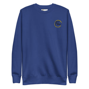 *Flow* Embroidered Design Fleece Pullover Sweatshirt, Unisex Sizes S-3XL