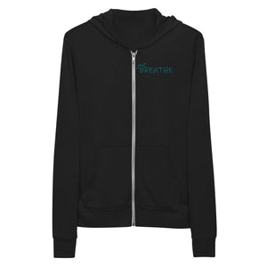 *Just Breathe* Unisex zip hoodie