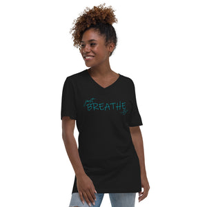 *Just Breathe* Unisex Short-Sleeve V-Neck Tee