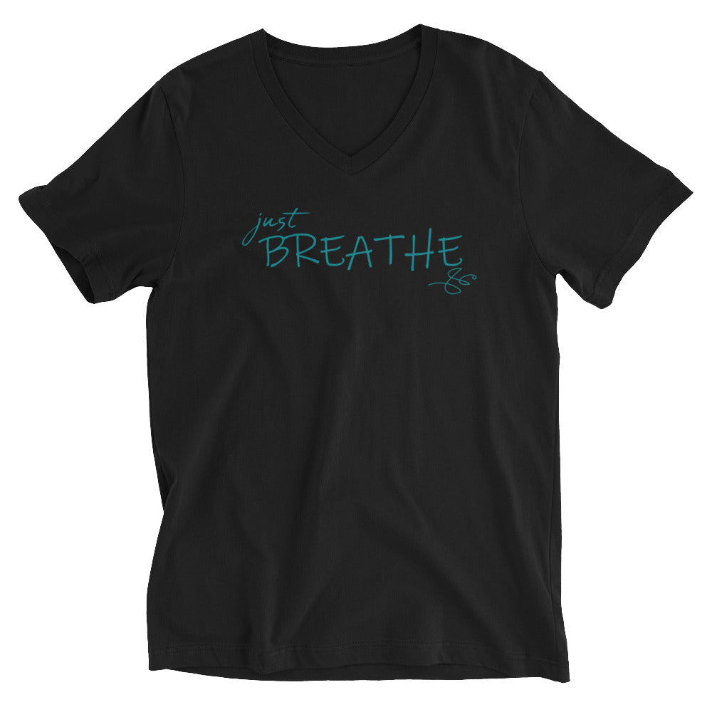 *Just Breathe* Unisex Short-Sleeve V-Neck Tee