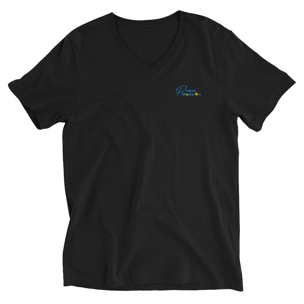 Unisex Short Sleeve V-Neck T-Shirt *Peace Mode On* Design
