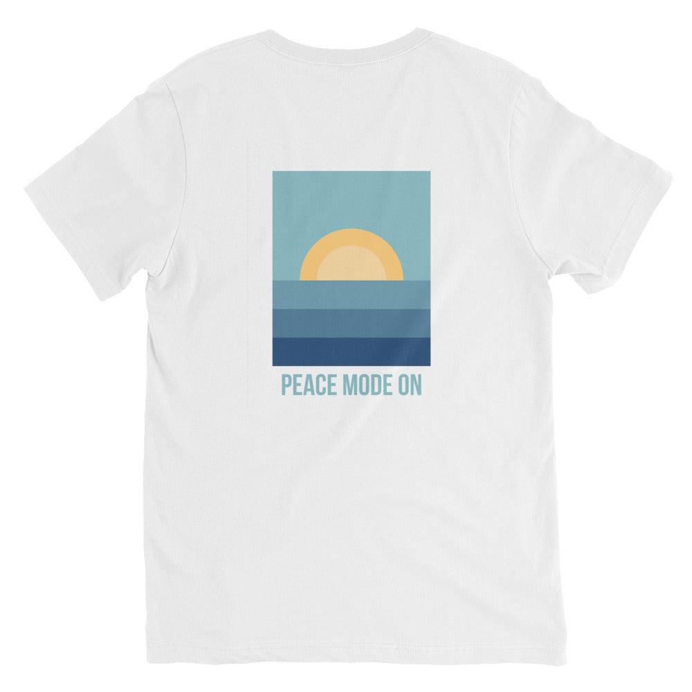 Unisex Short Sleeve V-Neck T-Shirt *Peace Mode On* Design
