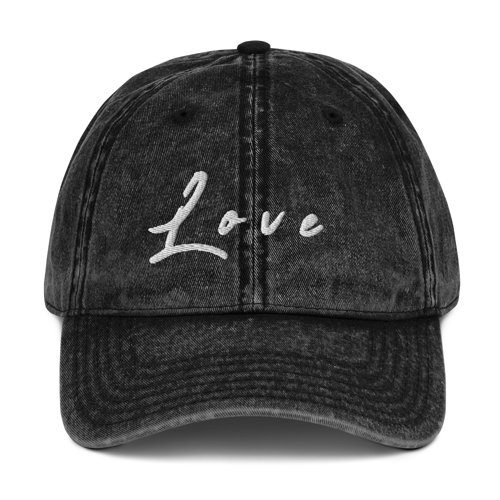 Hat, *Love* Embroidered Design Adult Size Dad Hat