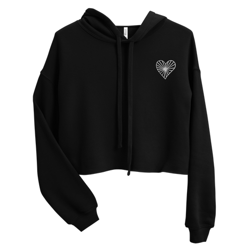 *Heart* Embroidered Crop Hoodie, Ladies-Sizes S-2XL