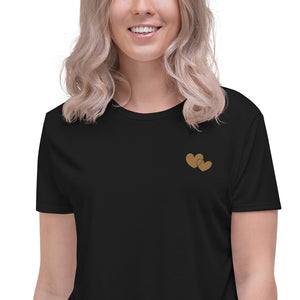*Heart of Gold* Embroidered Crop Short-Sleeve Tee